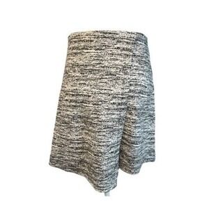 Halogen Asymmetric Mini Skirt Heather Black White Knit Print Pattern XXS